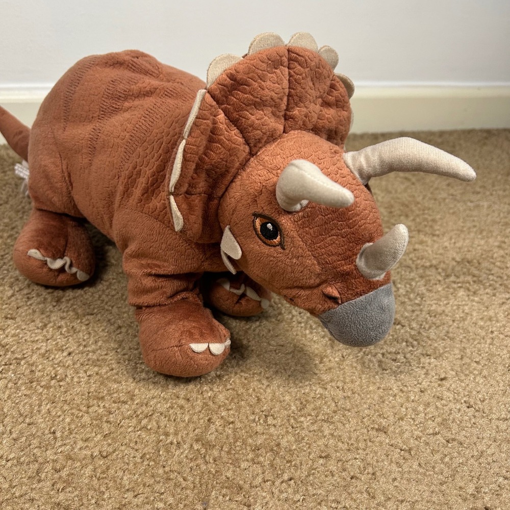 IKEA JATTELIK Plush Triceratops Dinosaur Brown 18‎ Inch Stuffed Animal Toy Kids